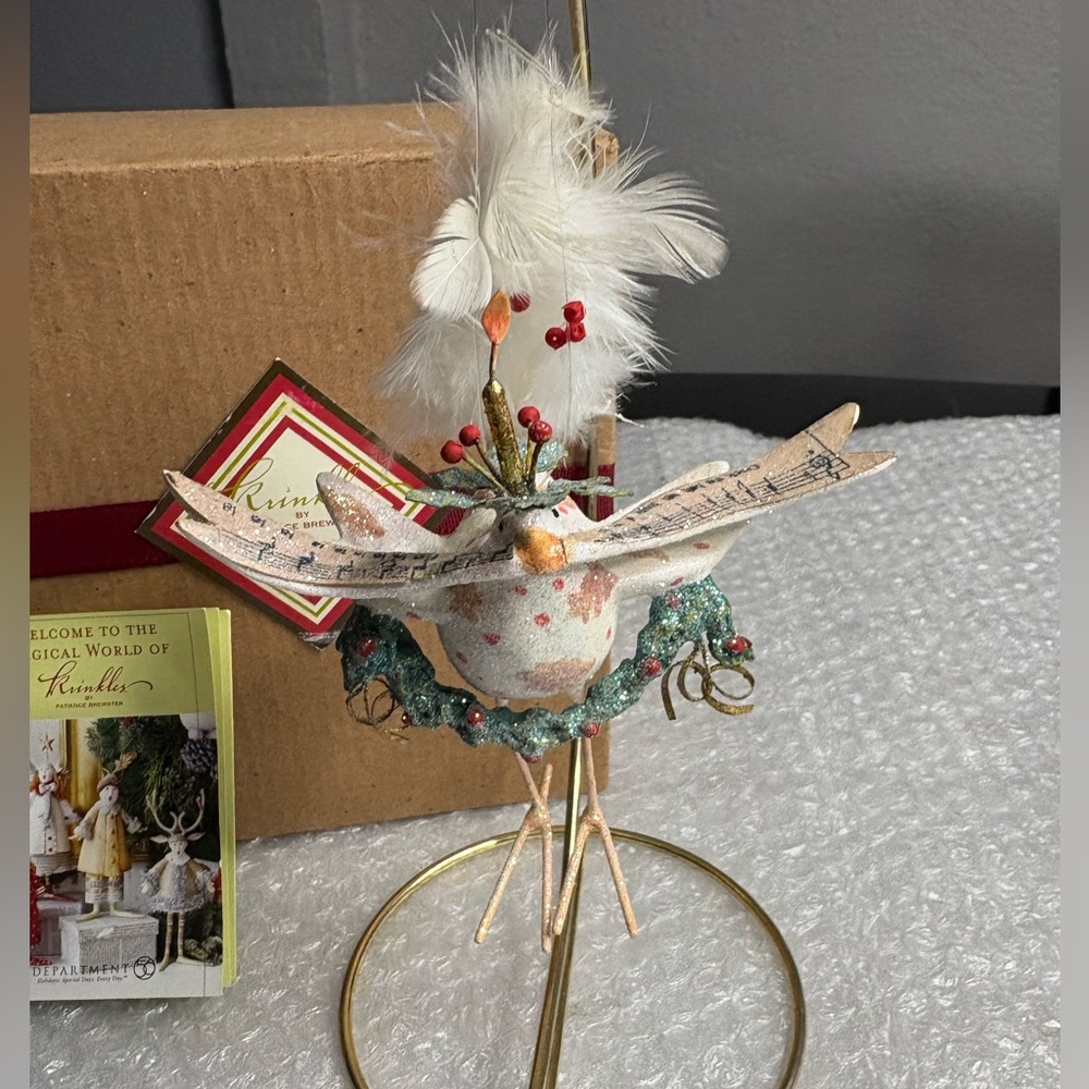 Department 56 Patience Brewster Krinkles Deck The Halls Bird Ornament